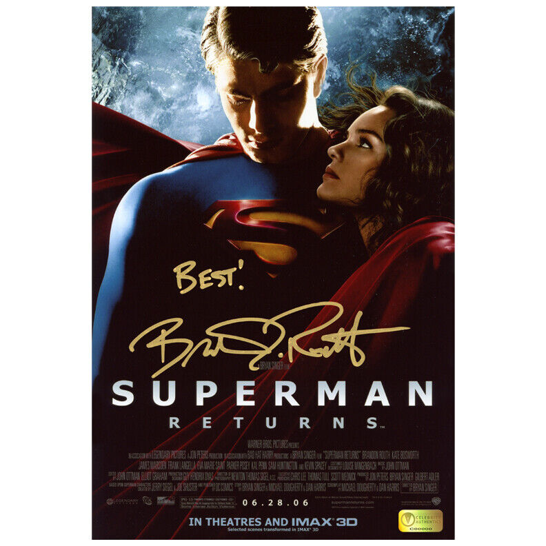 Brandon Routh Autographed Superman Returns IMAX 8x12 Photo Poster painting