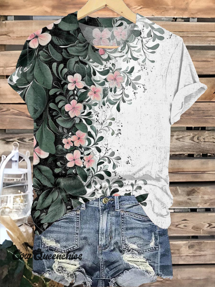 Flower Print T-Shirt Multicolor / S