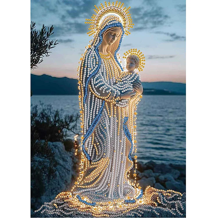 Our Lady 30*40cm (Canvas) Special Shaped Drill Diamond Painting gbfke
