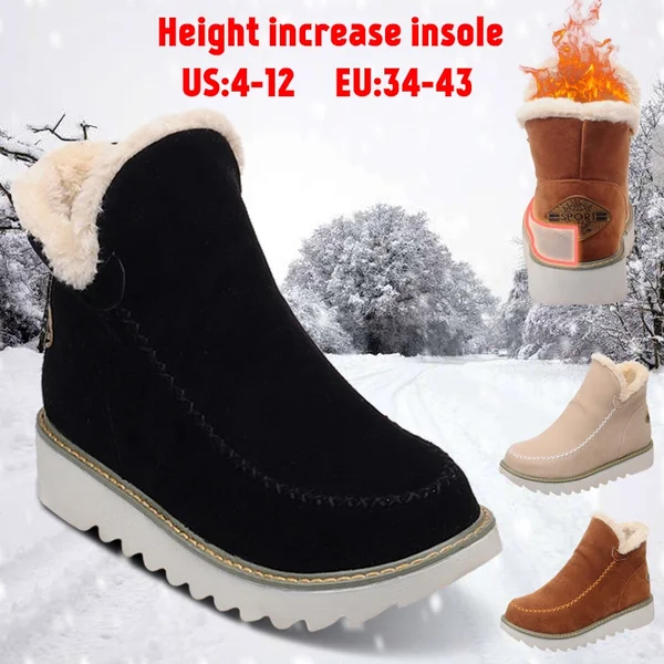 Women's New Fashion Autumn Winter Style of Warm-skinned Flat Heels Snow Boots Scrub Shoes