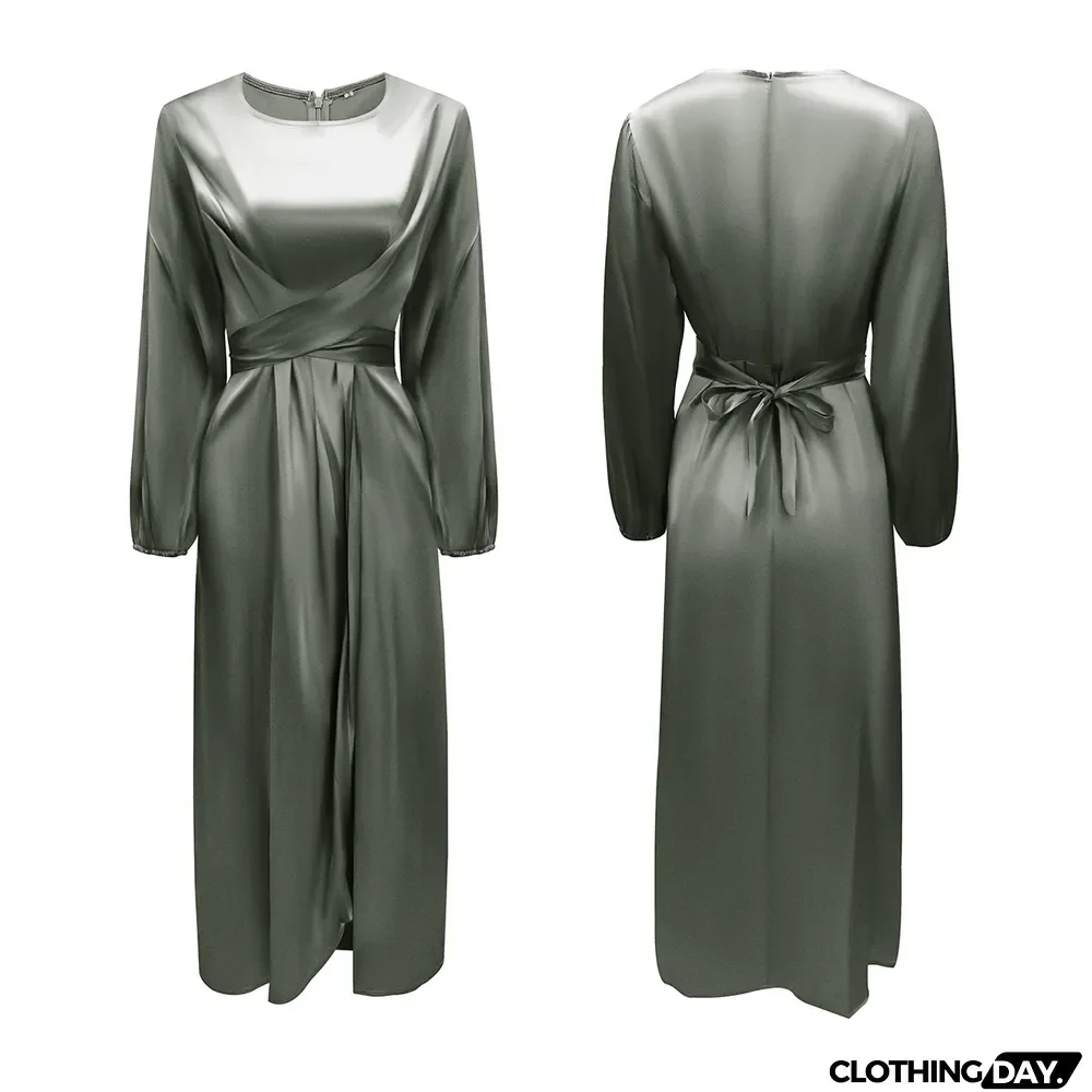 Feminine tunic dress,satin maxi dress in Dubai