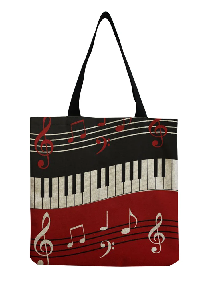 VChics Music Notes & Piano Contrast Art Shoulder Bag