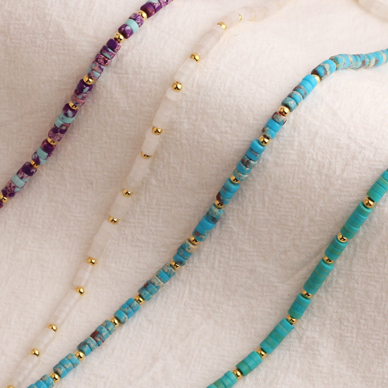 Street Round Geometric Copper Electroplating Necklaces