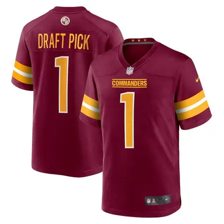 Men's Washington Commanders #1  Burgundy 2025 NFL Draft First Round Pick No. 29 Game Jersey