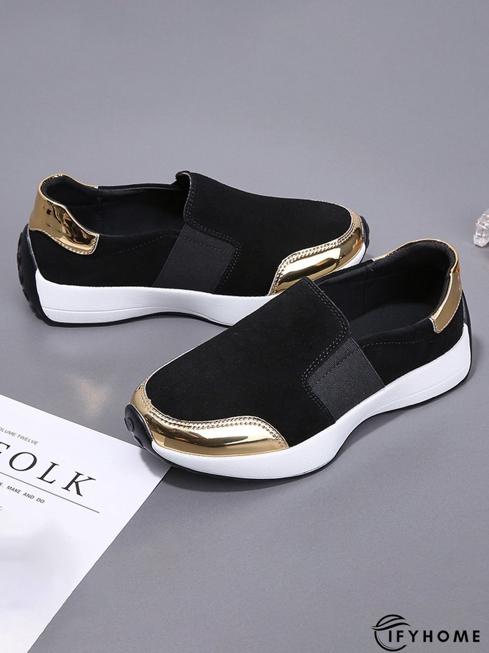 Casual Color Block Slip On Walking Shoes | IFYHOME