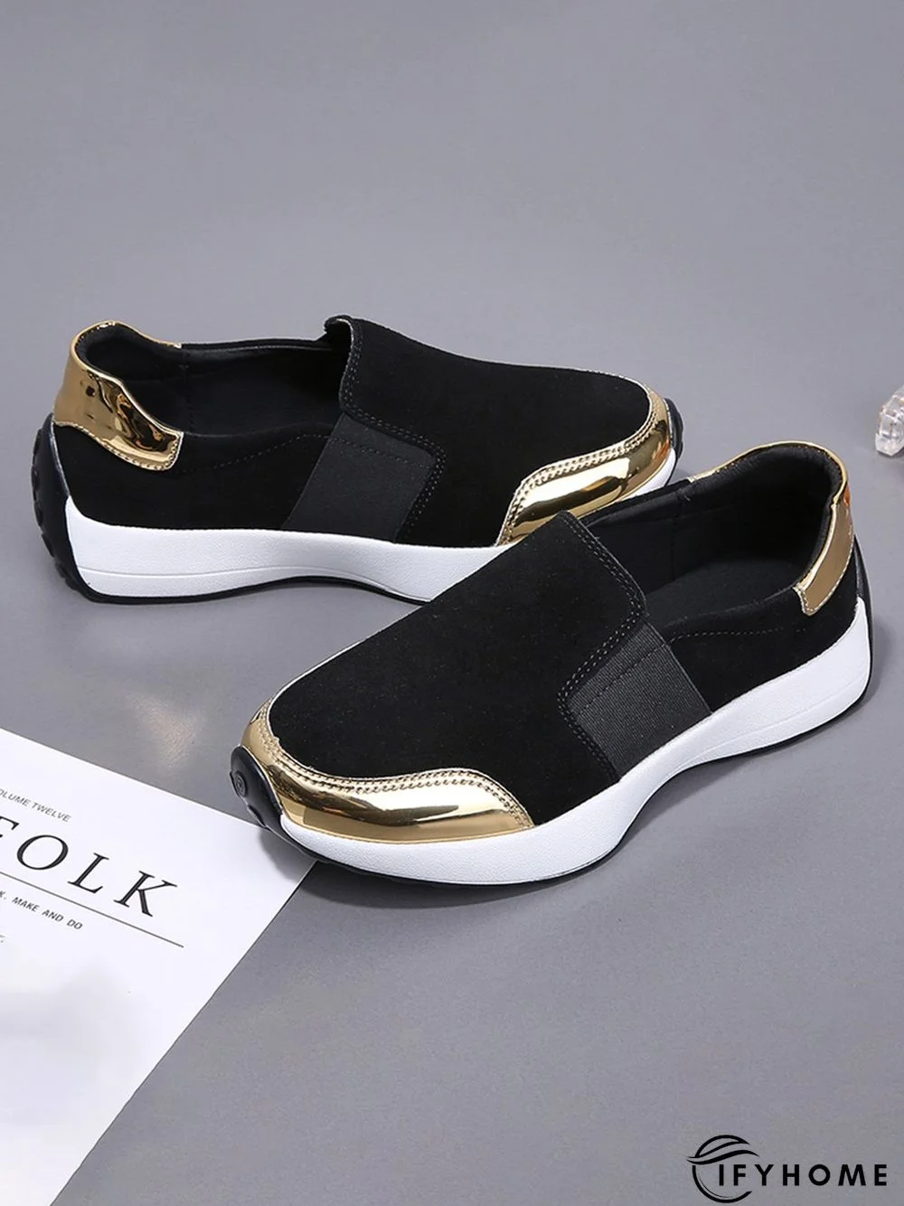 Casual Color Block Slip On Walking Shoes | IFYHOME