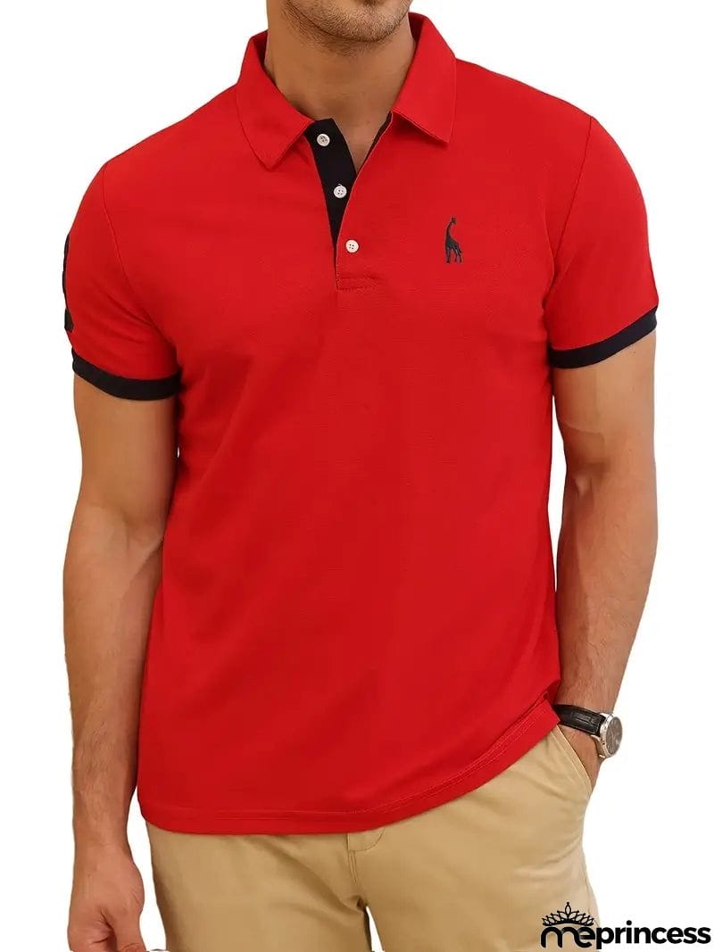 Men's Casual Slim Fit Short Sleeve Polo Shirt