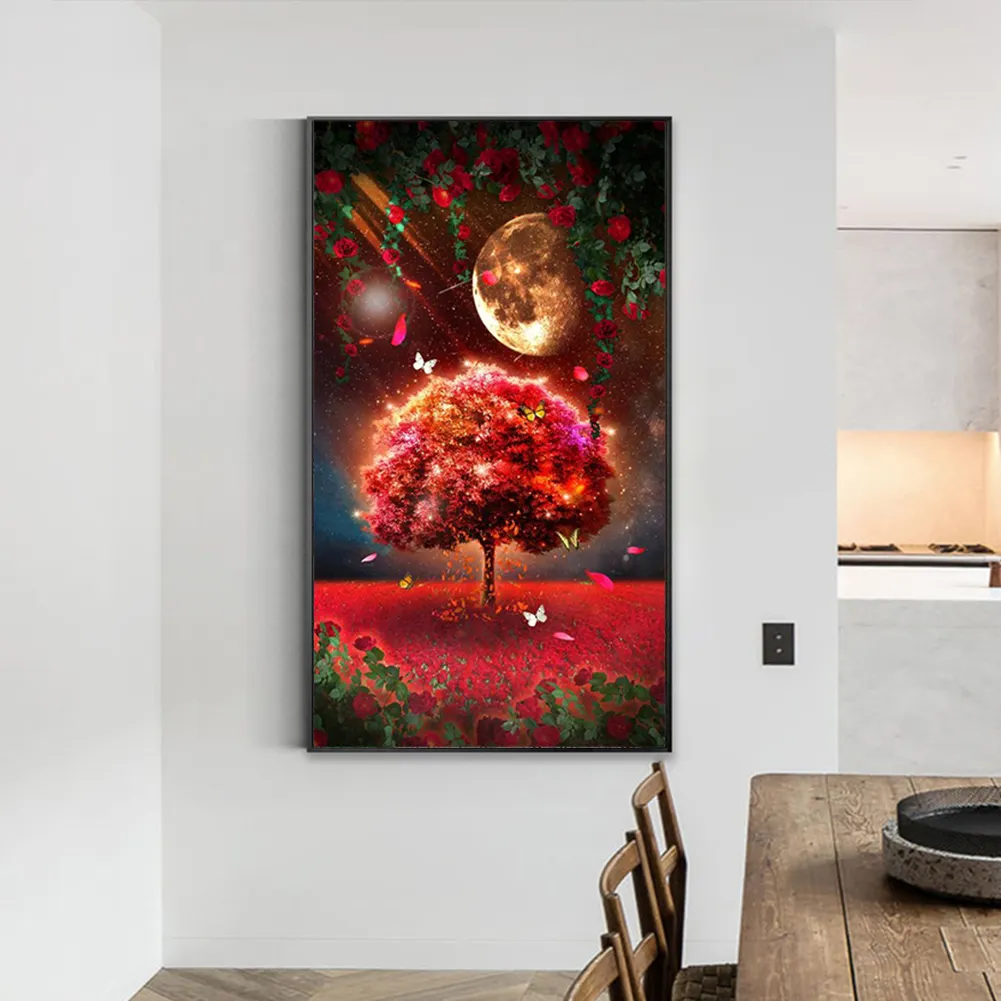 Full Round Diamond Painting 40*70cm - Moonlight Meteor Butterfly Mangrove