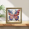 Independence Day Butterfly DIY Special Shaped Drill Wooden Diamond Painting Tabletop Ornaments Kit with Photo Frame Desktop Diamond Art Kits Double-Sided Pattern for Adults/Beginners Home Decor