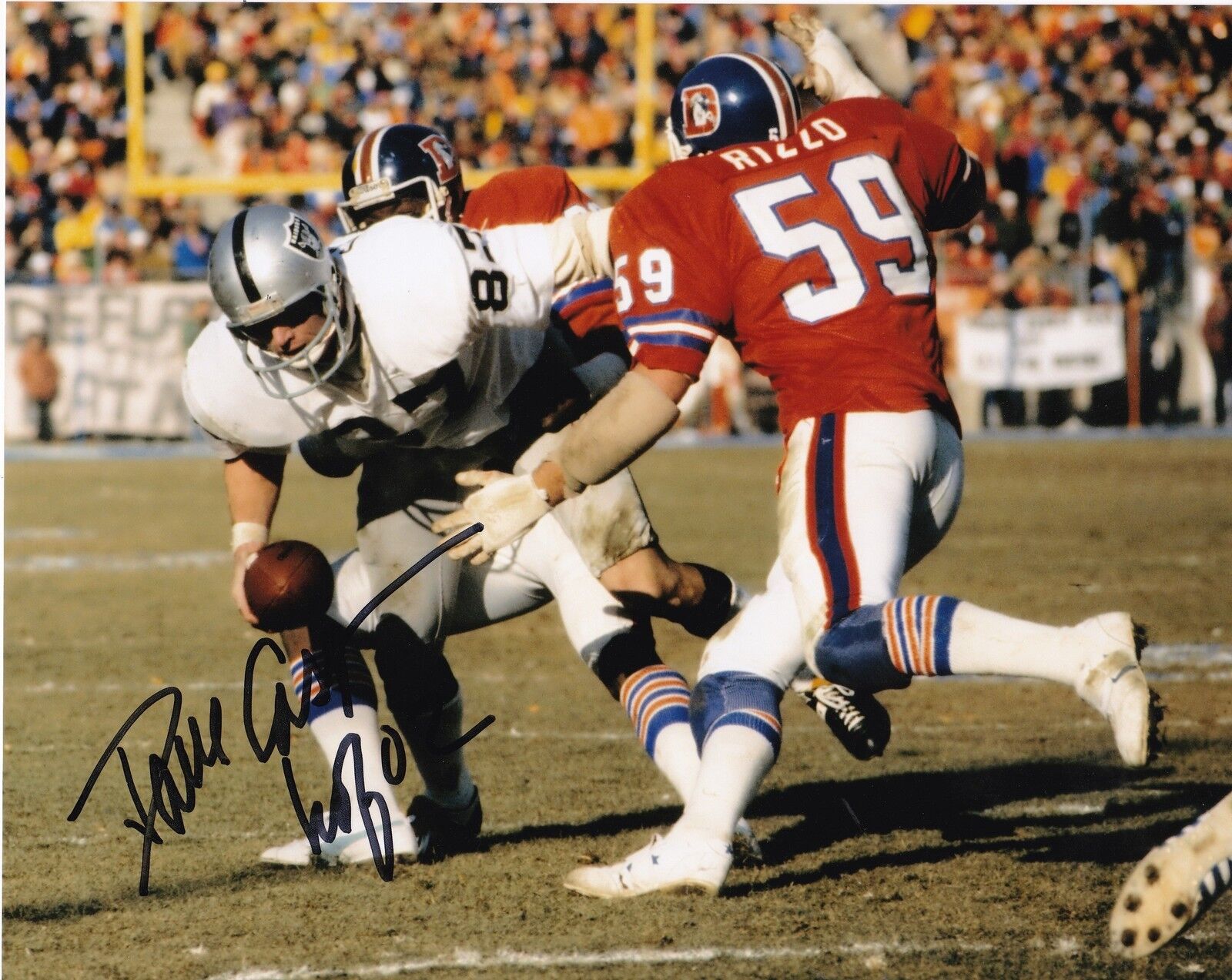 DAVE CASPER OAKLAND RAIDERS HOF 02 ACTION SIGNED 8x10