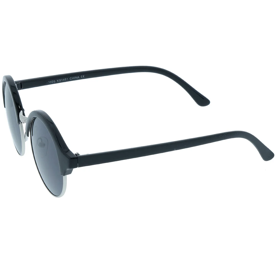 Classic Semi-Rimless Metal Nose Bridge P3 Round glasses 47mm