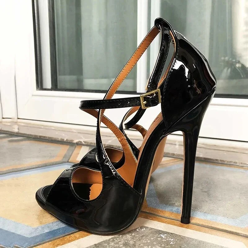 Breakj Plus Size 37-48 Sexy Women Extrermely High Heel Peep Toe Sandals ...