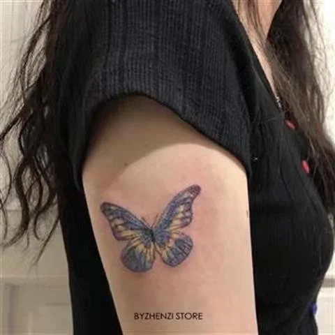 Black and White Butterfly Tattoo Sticker Waterproof Sexy Tattoos for Women Body Art Fake Tattoo Clavicle Arm Leg Tattoo Stickers