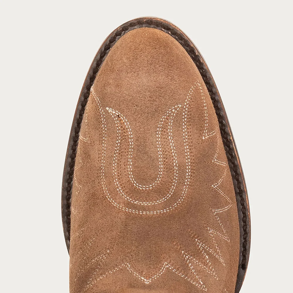 Brown Chunky Heel Embroidered Round-Toe Cowgirl Boots for Women