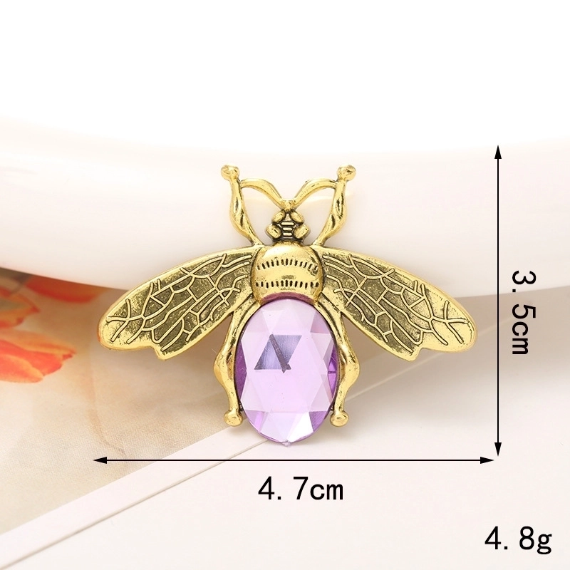 Minimalist Bee Alloy Inlay Rhinestones Jewelry Accessories