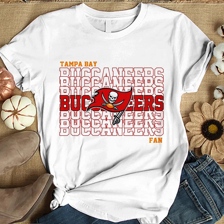 Tampa Bay Buccaneers Women's White Relaxed T-Shirt