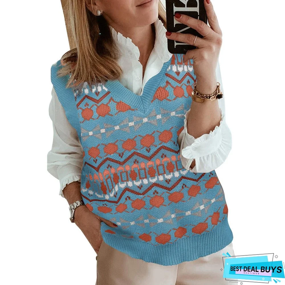 Vest Casual Loose V-Neck Pullover