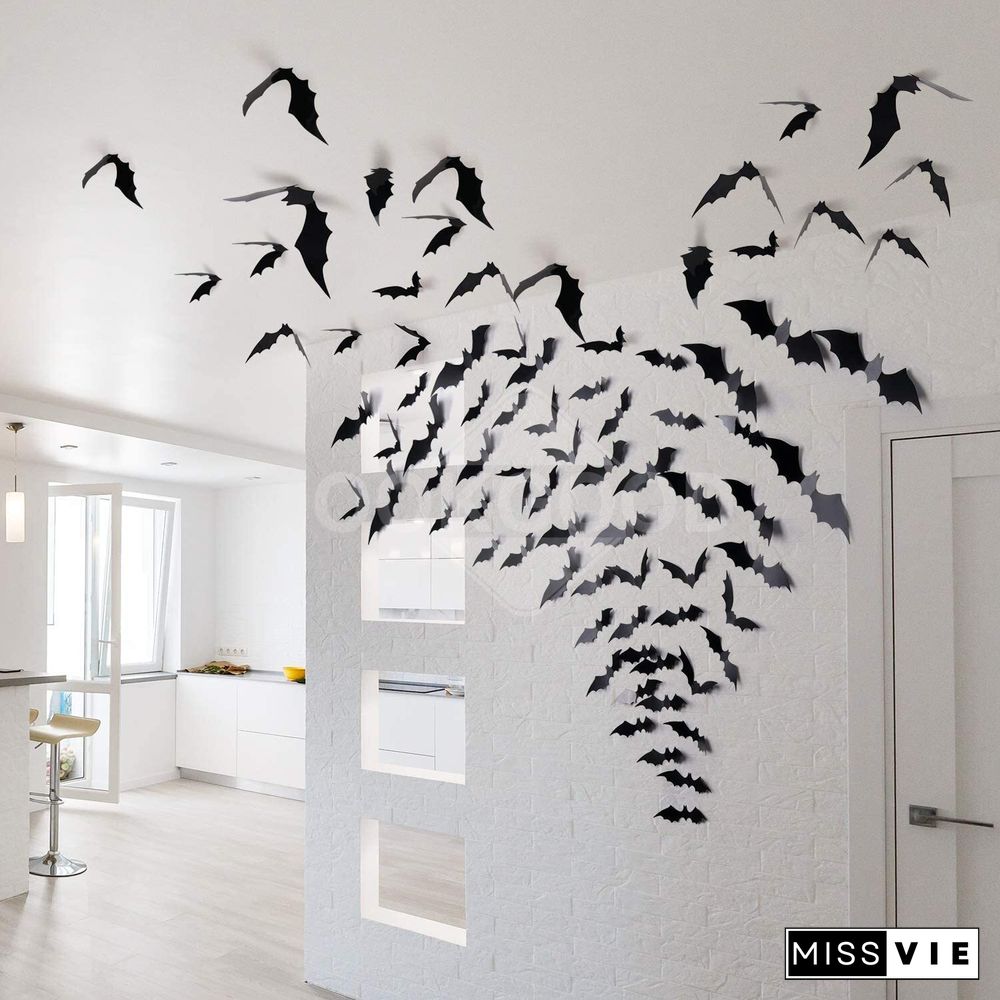 3D PVC Bat Wall sticker For Halloween Decoration