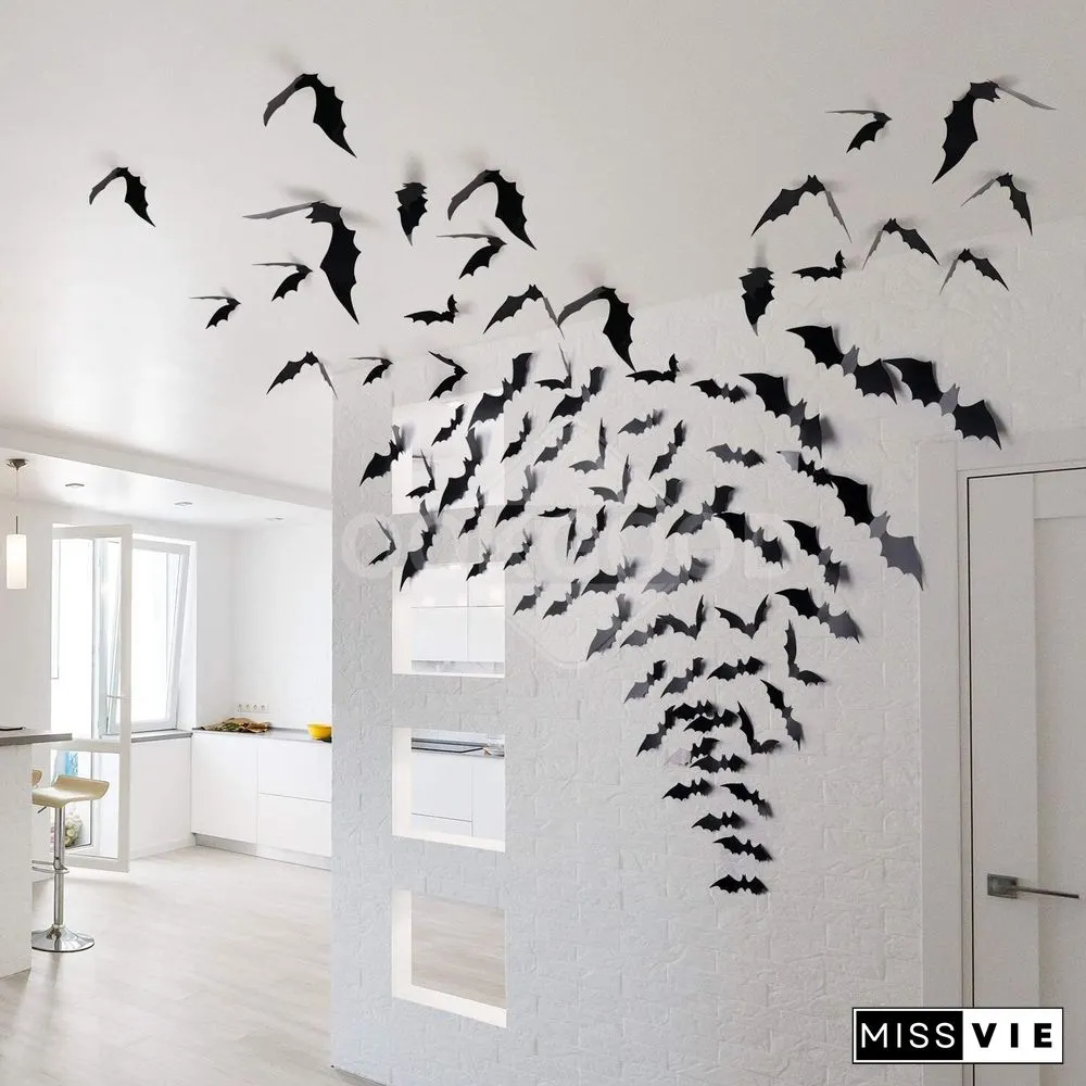 3D PVC Bat Wall sticker For Halloween Decoration