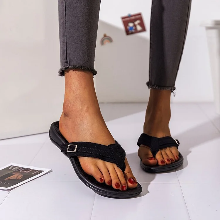 Clip toe flip-flops for women lightweight large size beach sandals