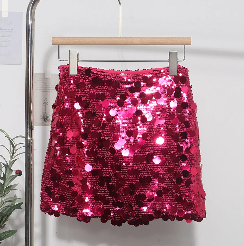 Nigikala Nigikala Shooting Heavy Industry Glitter Bling Bling Dress Babes Night Shop High-Waisted Ass A Short Skirt 1029