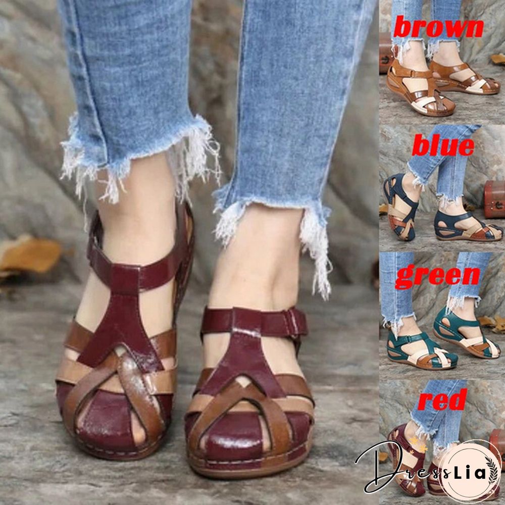 New Fashion Women Sandals Waterproof Slip On Round Female Flat Sandals Women Slippers Casual Comfortable Summer Ladies Shoes