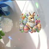 (US Only)Acrylic 2D Flat Easter Egg Bunny DIY Hanging Diamond Art Kits Wall Door Decor