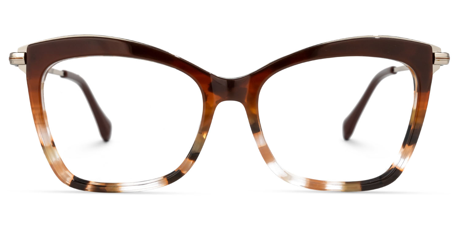 Emily Braun-Tortoise Rechteckig Brille Braun-Tortoise