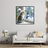 Window Cat Snowman-11CT Stamped Cross Stitch 40*40cm/15.75*15.75in tapestrymarket