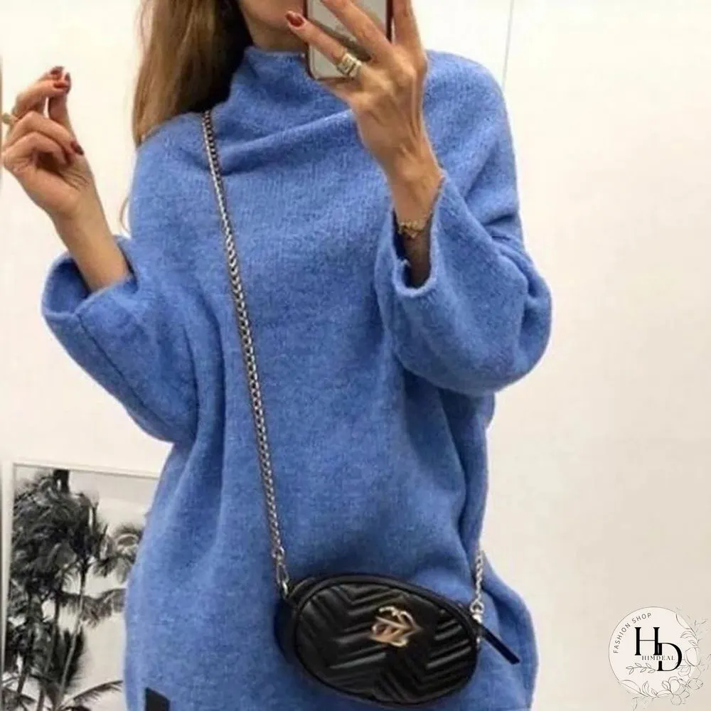 Fall Vintage Casual Appliqued Sweaters Women Loose Turtleneck Pullover Long Sleeve Sweater