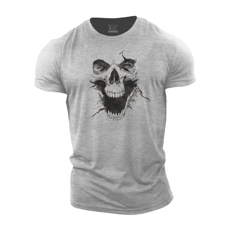 Cotton Skull Graphic Men's Fitness T-shirts tacday