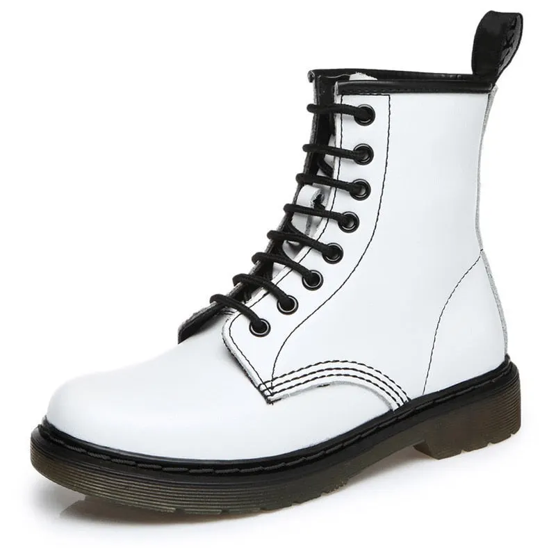 2021 Boots Women Genuine Leather Shoes For Winter Boots Shoes Woman Casual Autumn Genuine Leather Botas Mujer Female Ankle Boots