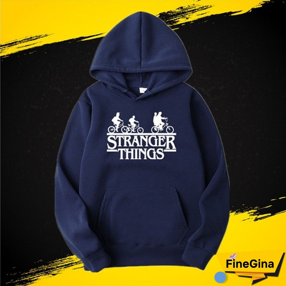 Fashionable Stranger Things Hooded Hoodies Trendy Men Women Oversized Pullover Sweatshirts
