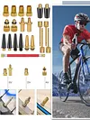 21Pcs Bicycle Valve Adapter Set Aluminum Alloy Nozzle Inflation Kit for Air Pump