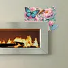 (US Local)Flowers Butterflies 5D DIY Wooden Diamond Painting Door Topper for Party (Right)