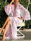 Sexy Lace Split-Joint Slim Maxi Dress