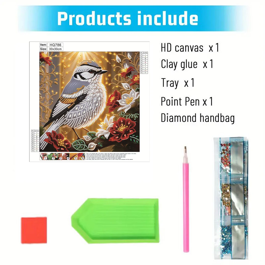 Bird - Partial Special Shaped Drill Diamond Painting Kits (Canvas|30*30cm)