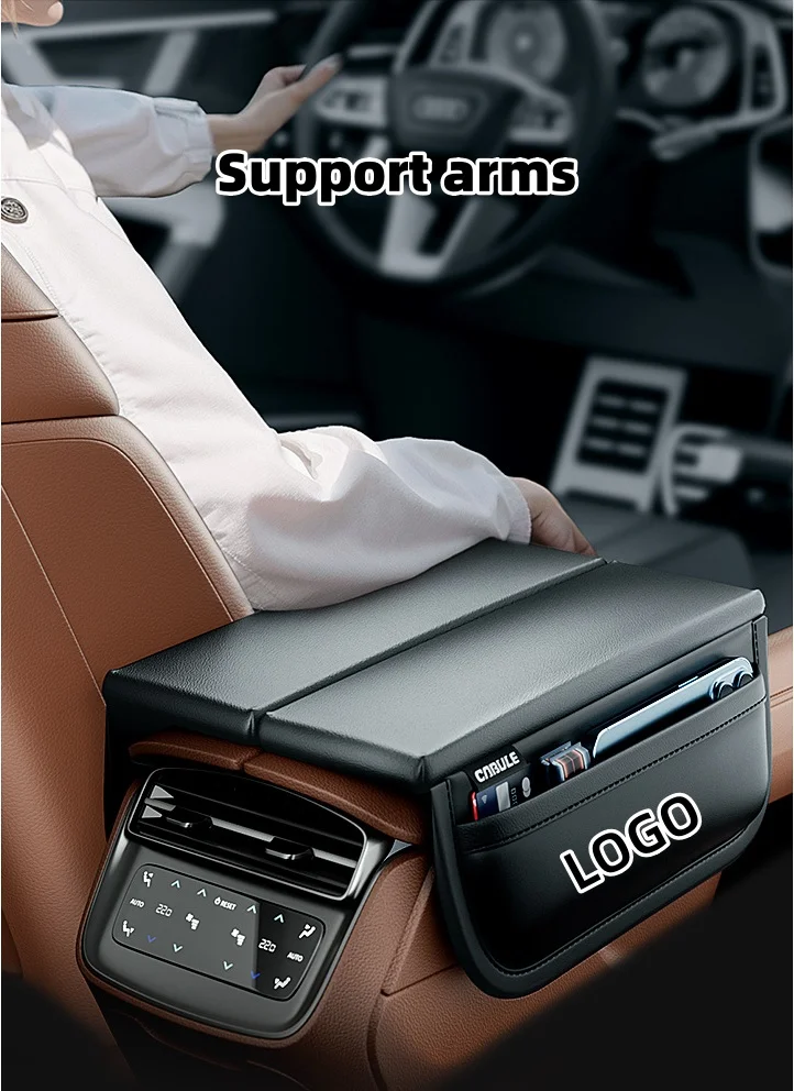 Car center opening and closing heighten storage armrest box mat