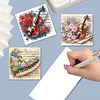 6Pcs Diamond Painting Musical Instrument Greeting Card with Envelopes for Beginner Adult Holiday Gifts