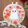 【Limited Stock Sale】Retro Flower Ghost-DIY Embroidery Kit with Pattern Cotton Threads Needles Hoop 25*25cm/9.84*9.84in tapestrymarket