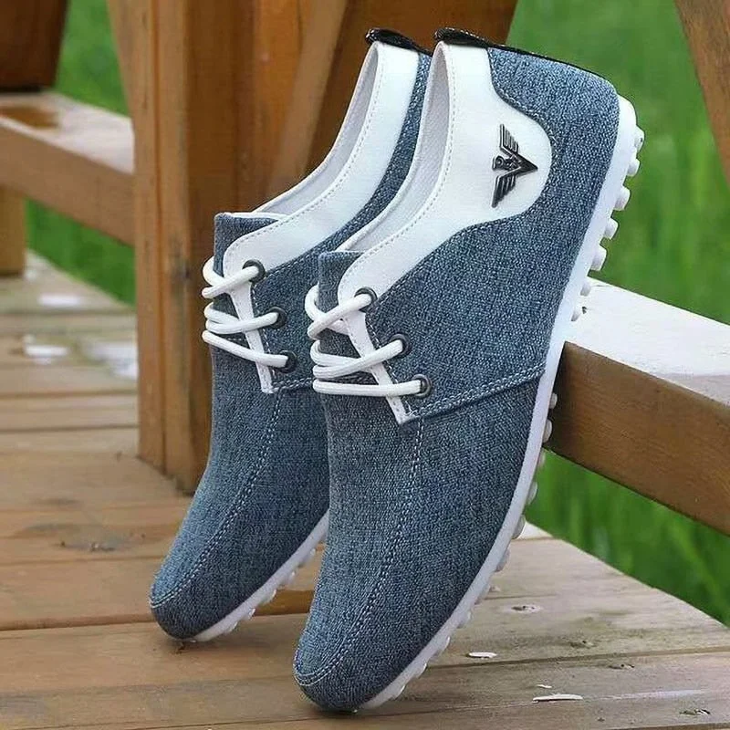 Men Casual Shoes Lace-up Linen Cloth Shoes Man Breathable Mens Canvas Shoes Moccasins Flats Driving Footwear Zapatos De Hombre