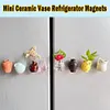 8pcs Cute Ceramic Vase Refrigerator Magnets Fridge Magnets Refrigerator Stickers