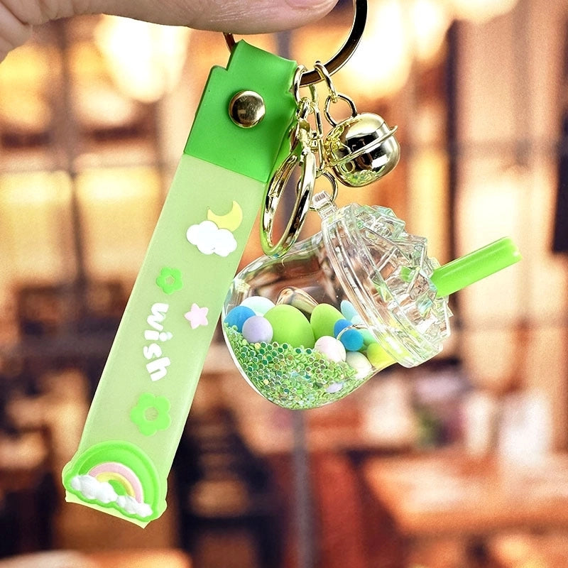 Cartoon Style Cute Cup Arylic Women’s Bag Pendant Keychain