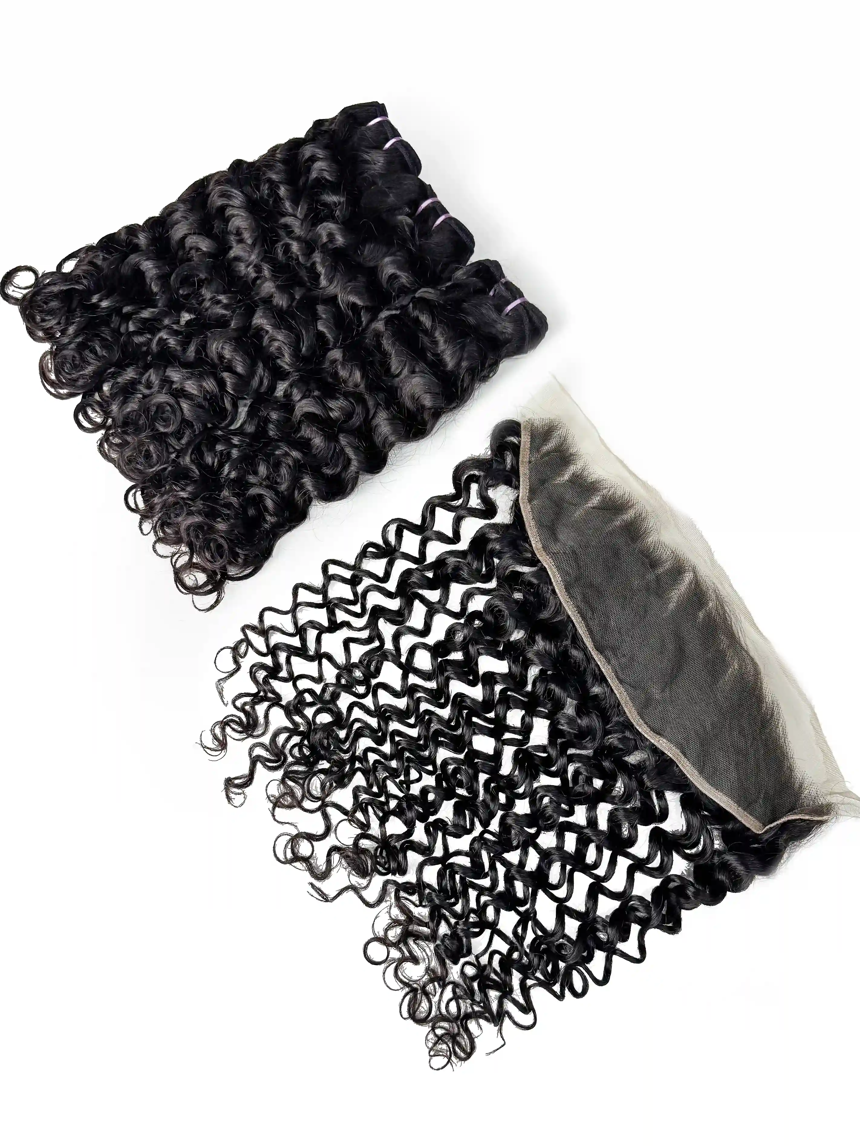 Water Wave 3PCS Bundles & 1PC 13x4 Lace Frontal | Transparent & HD Lace | 100% Human Hair | Top Virgin Hair