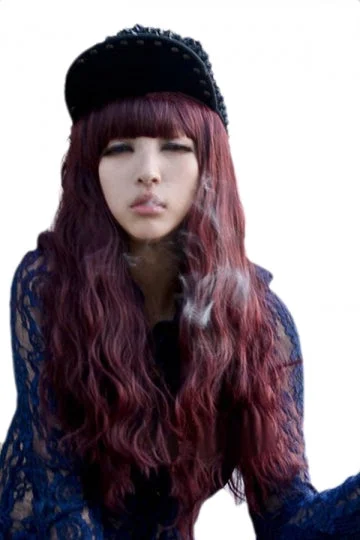 Ruby Pretty Womens Corn Hot Straight Bang Long Hair-elleschic