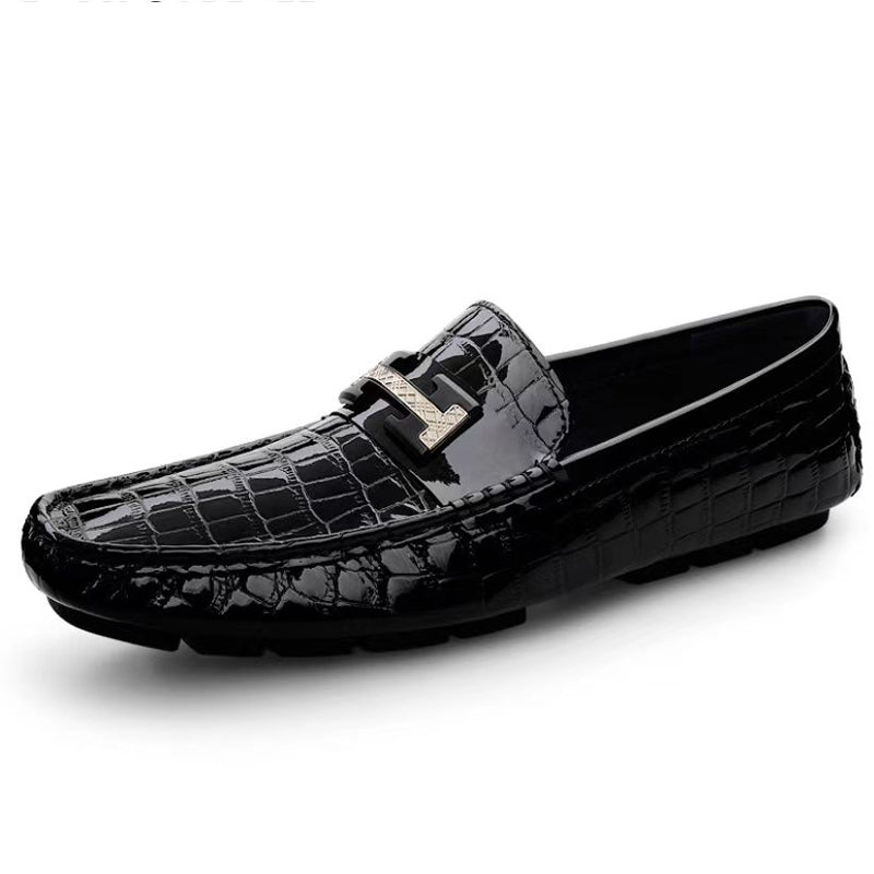 DANRRIO Black Crocodile Print Dress Shoes DANRRIO.COM DANRRIO