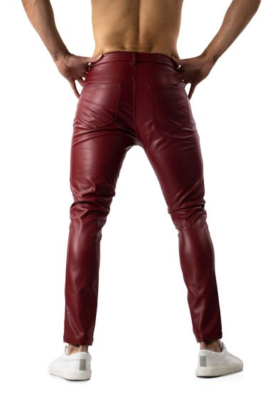 Riche Red Velvet Pants in Slim Fit