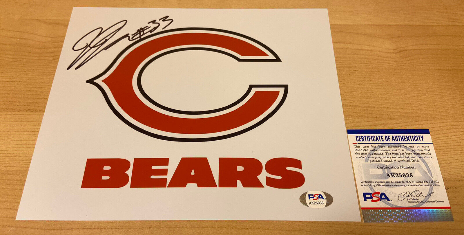 Jaylon Johnson Chicago Bears Logo Autographed Signed 8X10 Photo Poster painting PSA/DNA COA