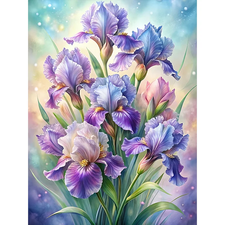 Iris 30*40CM (Canvas) Full Round Drill Diamond Painting gbfke