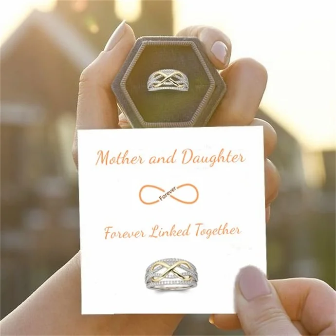 Preferlikely MOTHER & DAUGHTER FOREVER LINKED TOGETHER RING